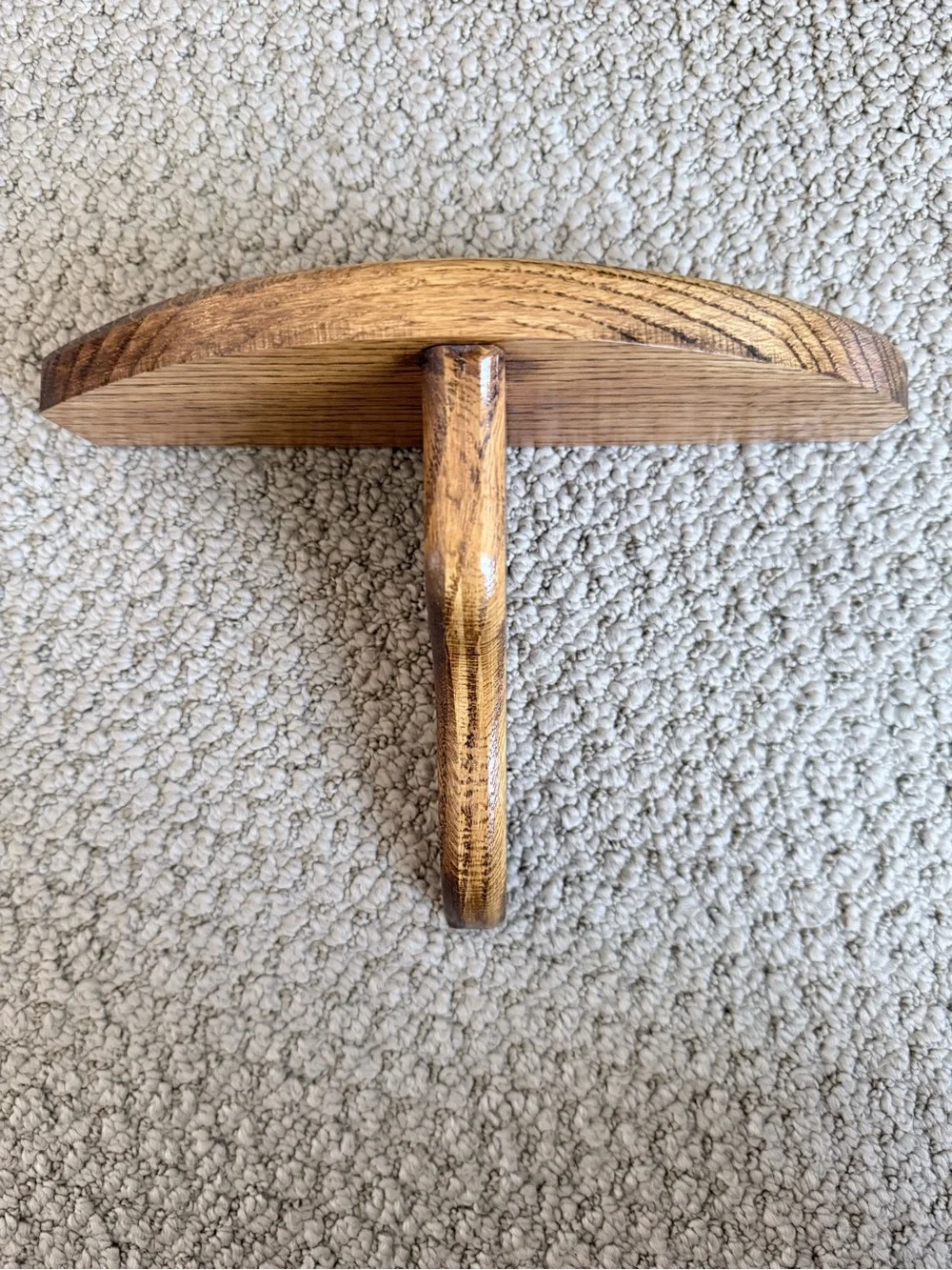 Wood Wall Hook in Warm Brown with Cream Towel